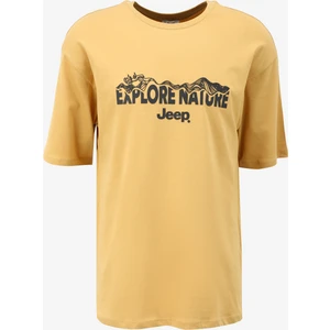 Hardal Erkek Bisiklet Yaka Loose Fit Baskılı T-Shirt C4SM-TST4526