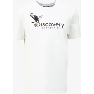 Discovery Expedition Beyaz Erkek Bisiklet Yaka Basic Baskılı T-Shirt D4SM-TST3306