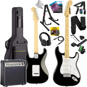 RPH-40WB-30AMP Siyah Beyaz 30W Amfili Elektro Gitar Seti HSH Manyetik Maple Klavye Üst Kalite
