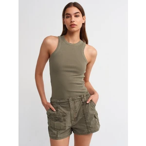 Kolsuz Atlet Kadın Fitilli Haki %95 Pamuk Hafif Tasarım 36 Beden