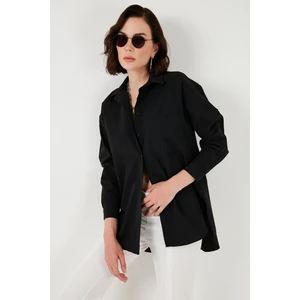 Pamuklu Arkası Düğmeli Boyfriend Gömlek Bayan Gömlek 66939522S4