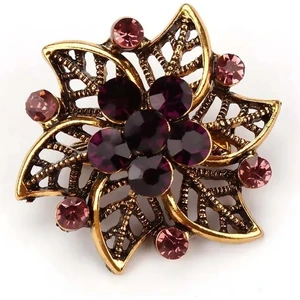 5463 Mor Baiduqiandu Marka Kristal Rhinestones Çiçek Pimleri ve Broşlar Kadınlar Için Elbise Parti Veya Diy Düğün Buketleri Takı (Yurt Dışından)