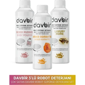 3'lü Set Akıllı Robot Süpürge Deterjanı Bebek Pudrası,amber Romantik,luxury Home 3x 550ML