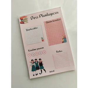 Ders Planlayıcısı Defteri A5 Boy 15X21 Üstten Tutkallı Çek Kopar