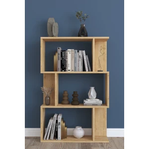 Mano 3 Raflı Asimetrik Kitaplık - Safir Meşe