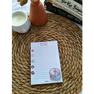 Donut Temalı Defter A6 Boy Üstten Tutkallı Çek Kopar Netepad