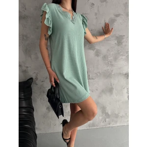 Ded Collection Kadın Yazlık Yaka Dantel Detaylı Trend Elbise