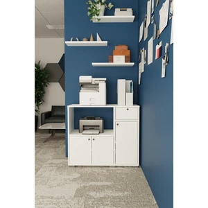 Bole 90 cm Çok Amaçlı Ofis Evrak Dolabı Beyaz