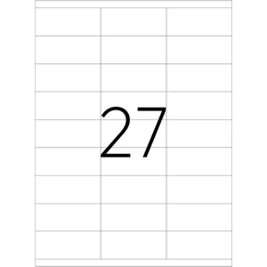 Lazer Etiket TW 2027 100 A4 Sayfa Laser Etiket 70 x 32 125 mm Boyutunda 1 A4 Sayfada 27 Etiket
