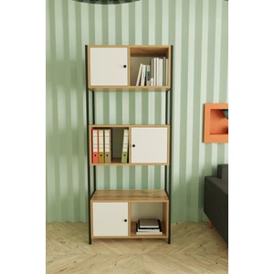 Meri Metal Ayaklı 5 Raf 3 Kapaklı Çok Amaçlı Ofis Dosya Kitap Rafı Atlantikçam - Beyaz