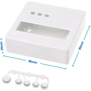 Plastik Proje Kutusu 86X86MM Beyaz Duvara Yüzeye Montaj Tip 1602 LCD 3 Buton Elektronik Devre
