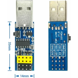 Esp-01 CH340 USB Bağlantı Adaptörü Uyumlu Reset Butonlu ESP01 ESP8266 ESP-01S Wifi Modül Ayar