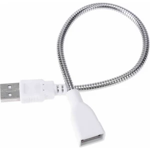 Metal USB Type A Soketli Uzatma Kablosu Kıvrılabilir Hortum Kordon 25CM Masa Lambası LED Aydınlatma