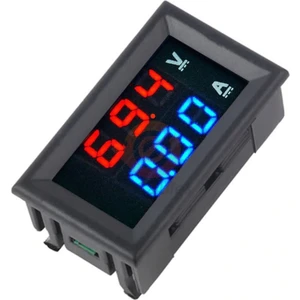 Dc 0-100V 10A Dijital Voltmetre Ampermetre DSN-VC288 Mavi Kırmızı 0.28” 3 Hane 7 Segment