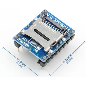 WTV020 Mini Mp3 Wav Player Modülü Micro Sd 1g Tf Kart Ses Müzik Çalma Kartı16 Bit Pwm Dac 3W