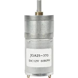 12V 60RPM JGA25-370 Redüktörlü Dc Motor Metal Dişli Yüksek Tork Kuvvet 25MM Robot
