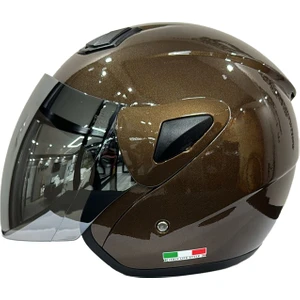 Sw 733 Kahverengi Yarım Motosiklet Kaskı - Xxl