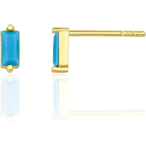 Fiyonk Kuyumculuk 14 Ayar Altın Firuze Taşlı Baget Küpe