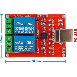 2 Kanal USB Röle Kontrol Modülü Bilgisayardan Cihaz Açma KAPAMAHIDUSBNONC220V10A Anahtar Uyumlu