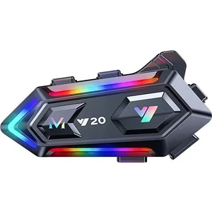 Y20-0 Motor Kurye Kask Kulaklık Rgb Modlu Bluetooth Motosiklet Kulaklık 5.3 Bluetooth Interkom