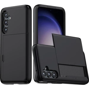 Seashell Digital Samsung Galaxy A55 5g Telefon Kılıfı Tpu + Pc Kapaklı Slayt Kart Tutucu-Siyah (Yurt Dışından)