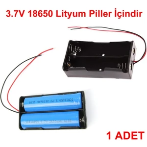 Ikili 2 Li 18650 Pil Yuvası Kablolu Tutucu 7.4V Pil Şarj Kutusu