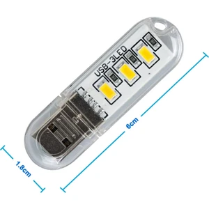 Mini USB LED Lamba 5730 Smd 3 LED Anahtarlık Portatif Taşınabilir Gece Lambası Masa Aydınl.kamp
