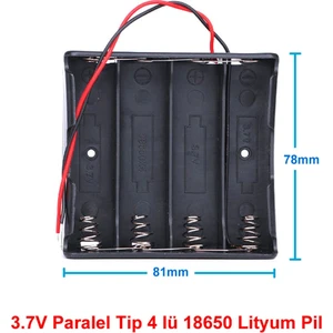 18650 2 Tel 4lü Pil Kutusu Paralel 4 Adet 3.7V Paralel Lityum Lion Batarya Yuvası Mobil Güç Kaynağı