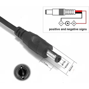 5.5mm x 2.1mm 15CM Erkek Adaptör Kablosu 22AWG 36V 3A Besleme