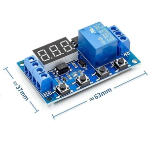 Zamanlayıcı Timer Röle Modül Gecikmeli Başlangıç 3 Hane 7 Segment
