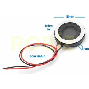 Hoparlör 1W 8ohm 18MM Yuvarlak 8cm Kablolu Mini 1.8cm Speaker Ses Müzik Amfi Ürün Müze Otomobil
