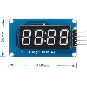 TM1637 4 Hane Bit Seri Kırmızı 7 Segment Ekran 0.36 Inch Saat Iıc Dijital Gösterge Display Alarm