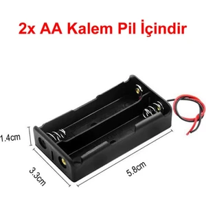 2'li Aa Kalem Pil Kutusu Yuvası 3V Kablolu Kalem Pil Tutucu