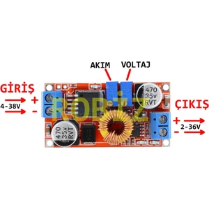 XL4015 Voltaj ve Akımı Ayarlanabilir Güç Kaynağı 4-38V To 2-36V