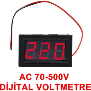 0.56' Ac 70-500V Dijital Kırmızı Voltmetre Iki Telli Panel Tip