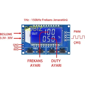 1hz / 150KHZ Kare Dalga Sinyal Jeneratör Modülü Xy-Lpwm Ayarlanabilir Darbe Pals Frekans Üreteci