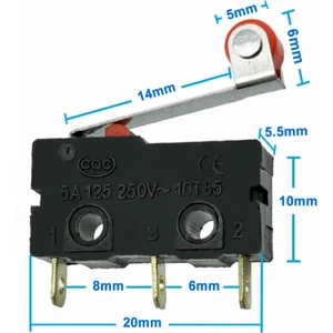 Makaralı Micro Switch Anahtar 5A 5A 250V Uyumlu  Rulo Makara Kollu No Nc  Spdt Sınırlayıcı Momentary