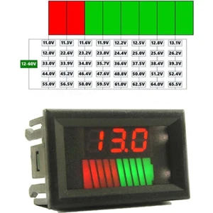 Akü Kapasite Göstergesi Voltmetreli Pil Batarya Akü 12V 24V 36V