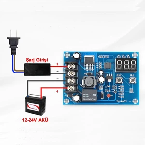 XH-M603 Akü Şarj Kontrol Kartı XH-M603 Batarya Akü Şarj Kontrol Devresi 12V 24V Kurşun Asit Jel
