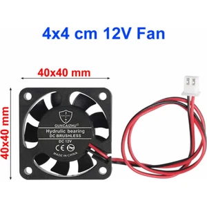 Dc 12V Fan 40X40MM Dc 12V 0.1A 6200 Rpm 4X4CM Soğutucu Kuluçka Ekran Kartı Cooler Peltier Printer