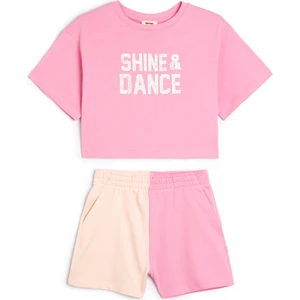 2'li Tişört Şort Seti Baskı Detaylı