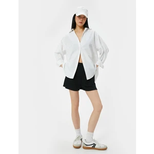 Beli Lastikli Şort Mini Viskon Karışımlı