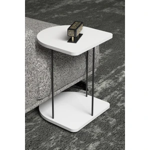 Yan Sehpa Tekerlekli Servis Sehpası Hnd Oval Beyaz