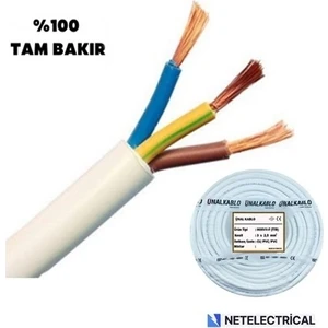 Ünal Kablo 3x2.5 Ttr - 10 Metre Çok Telli Kalın Kablo