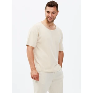 Kısa Kollu Geniş Yaka Oversize Basic Tişört