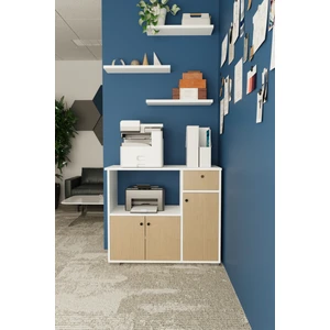 Bole 90 cm Çok Amaçlı Ofis Evrak Dolabı Beyaz - Arno