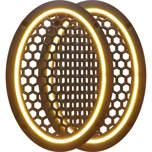 Neon Işıklı (6x9) Inç Kaliteli Plastik Hoparlör ve Midrange Kapağı - 2 Adet - Amber - Gün Işığı