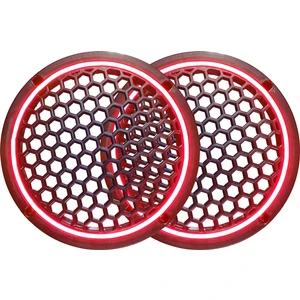 Neon Işıklı 20 cm Hoparlör ve Midrange Kapağı - 2 Adet - Kırmızı