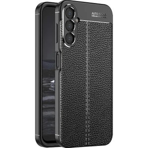 Samsung Galaxy A15 Kılıf Deri Dokulu Silikon Siyah