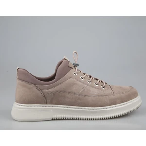 4Y0487 Hakiki Deri Gri Nubuk Erkek Günlük Ayakkabı